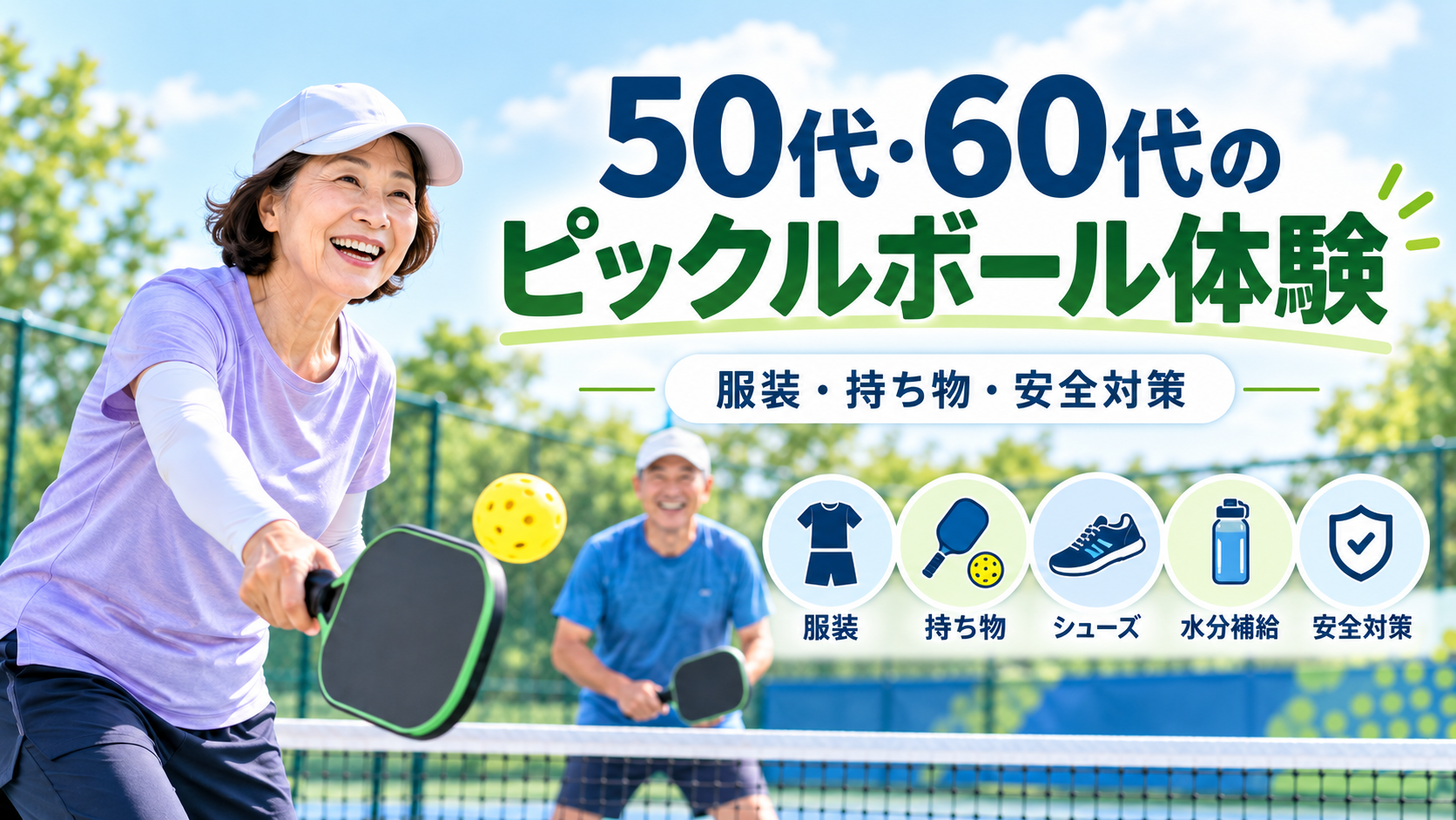 50代・60代のピックルボール体験｜服装・持ち物・安全対策